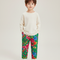 Pantalon Chinois Vert Floral Matelassé Enfant - Polyester