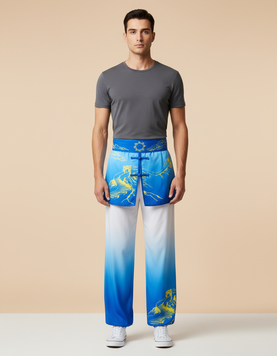 Pantalon Chinois Bleu Dégradé Muraille Décontracté Homme - Polyester