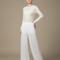 Pantalon Chinois Fluide Blanc Élégant Femme - Polyester