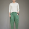 Pantalon Chinois Vert Ample Lin Décontracté Léger