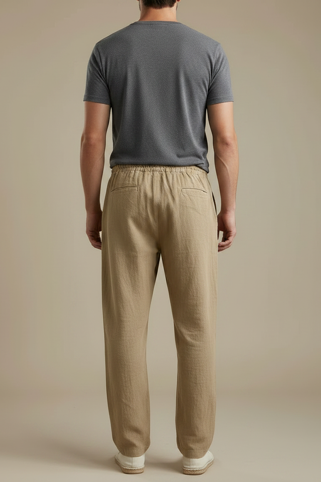 Pantalon Chinois Kaki Lin Ample Cordon Décontracté - vue 2