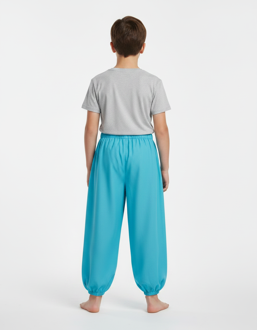 Pantalon Chinois Bleu Ciel Ample Bouffant Enfant - Viscose - vue 2