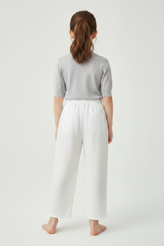 Pantalon Chinois Blanc Coton Ample Enfant Doux - Lin - vue 2