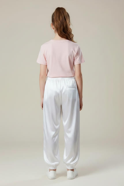 Pantalon Chinois Blanc Satiné Ample Enfant - vue 2