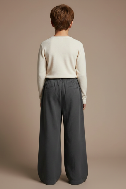 Pantalon Chinois Gris Ample Lin Enfant - vue 2