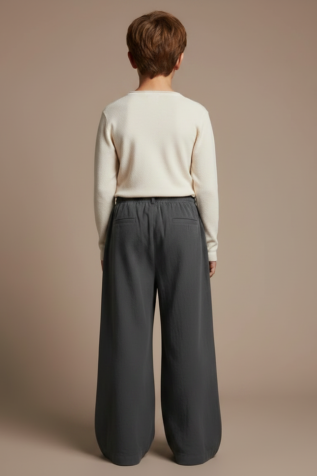 Pantalon Chinois Gris Ample Lin Enfant - vue 2