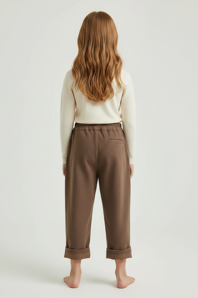 Pantalon Chinois Marron Ample Coton Décontracté Enfant - Molleton - vue 2