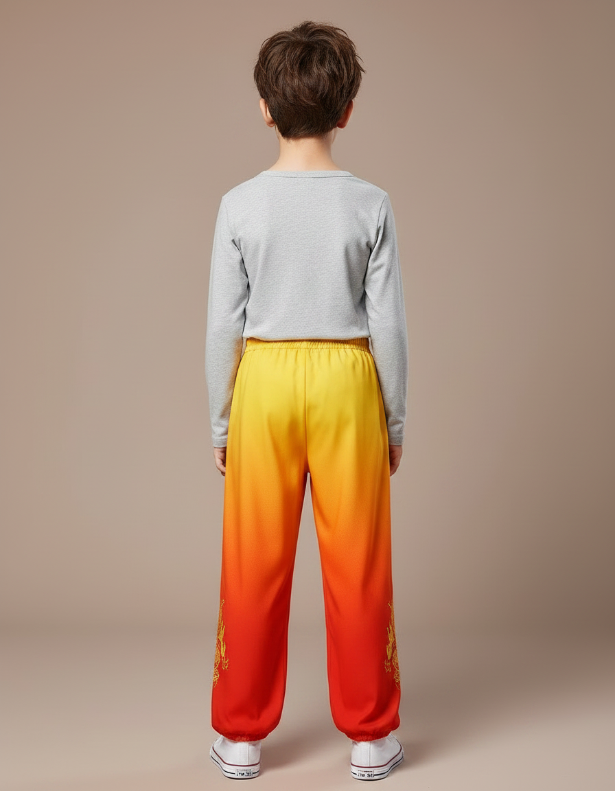 Pantalon Chinois Dégradé Dragon Ample Enfant - Multicolore Polyester - vue 2
