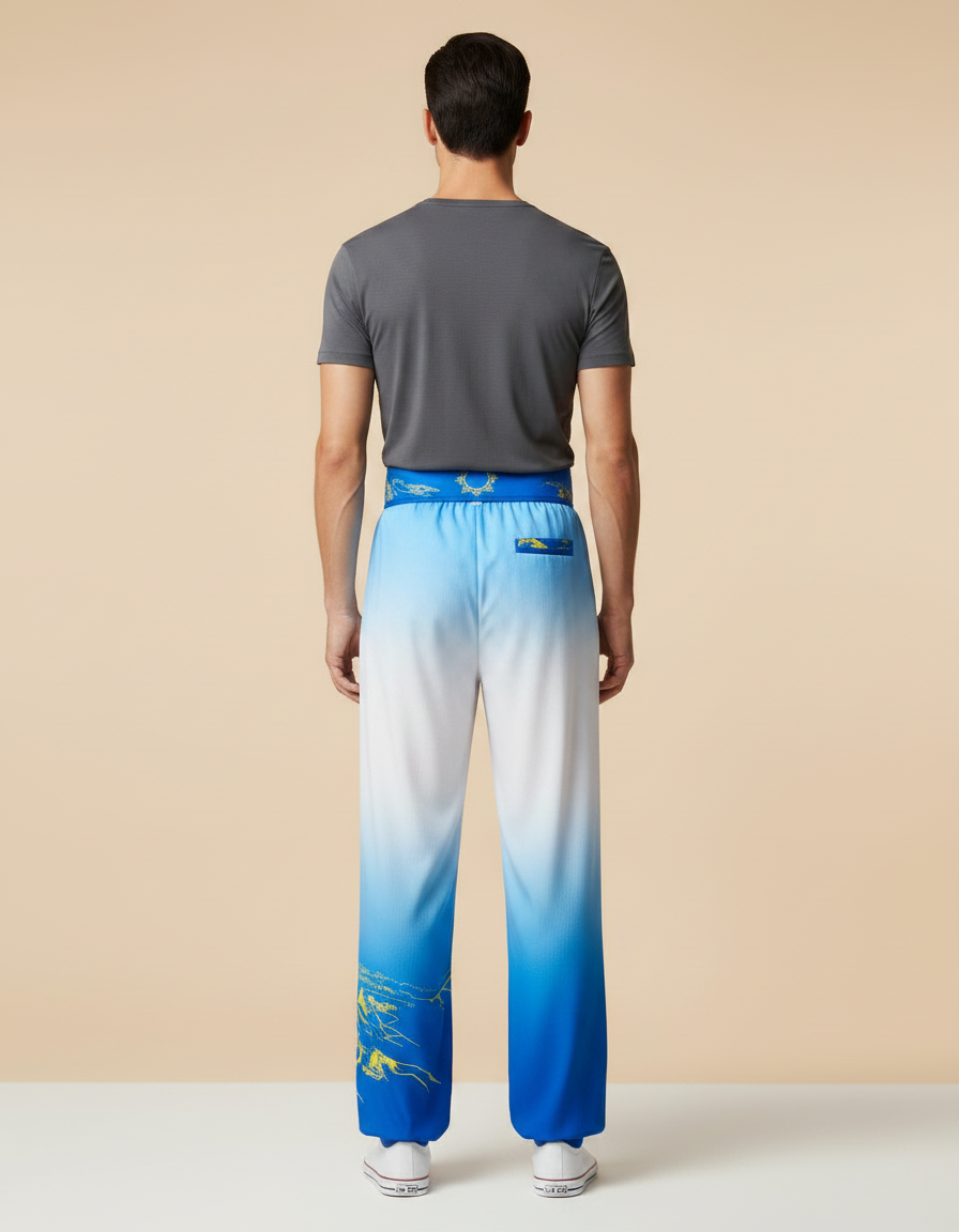 Pantalon Chinois Bleu Dégradé Muraille Décontracté Homme - Polyester - vue 2