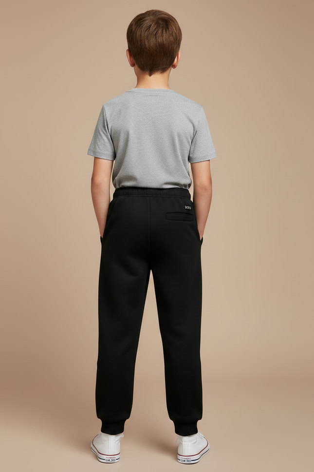 Pantalon Chinois Noir Dragon Brodé Ample Garçon - Molleton - vue 2