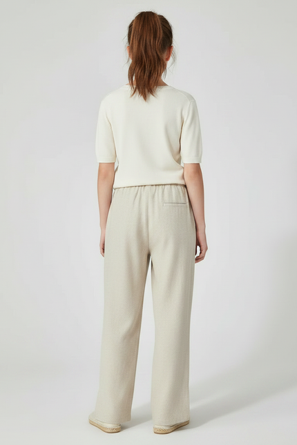 Pantalon Chinois Beige Ample Coton Traditionnel Fendu - vue 2