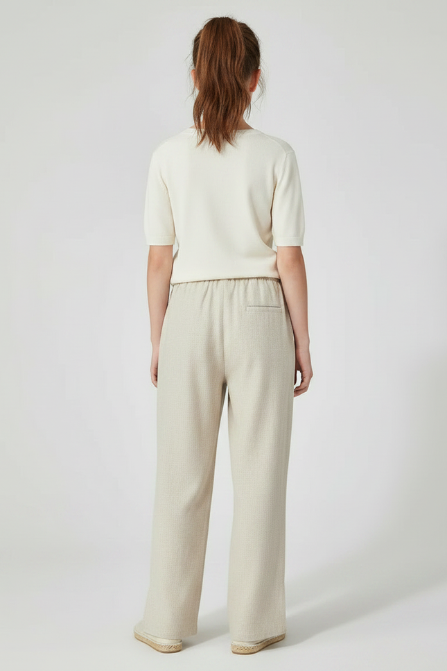 Pantalon Chinois Beige Ample Coton Traditionnel Fendu - vue 2