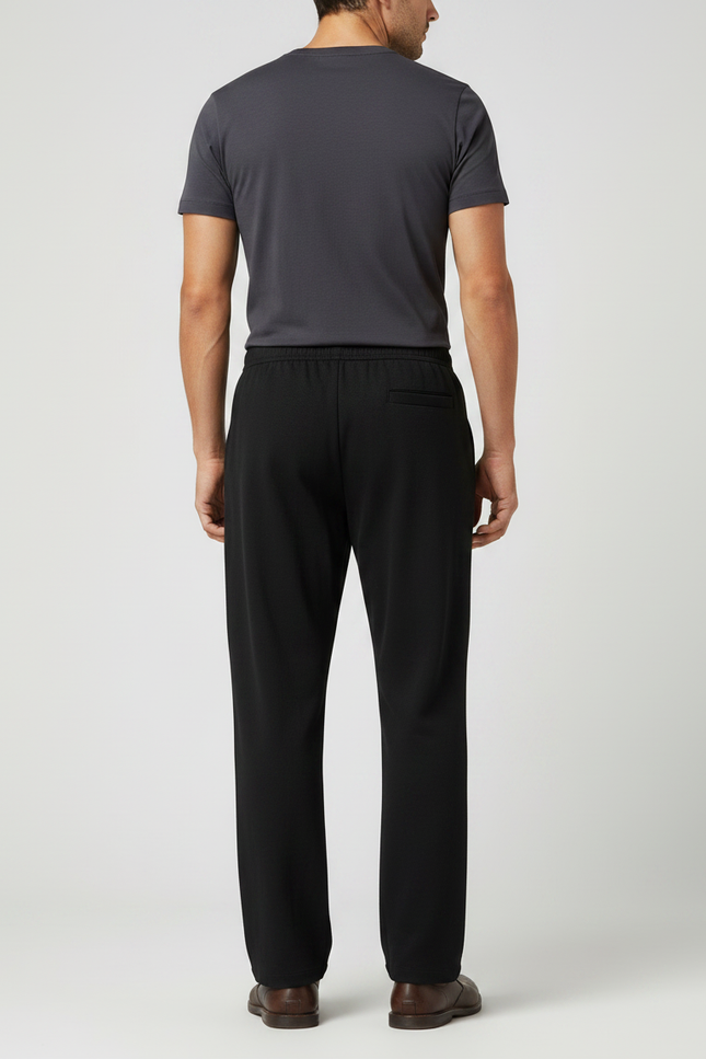 Pantalon Chinois Noir Ample Coton Confortable Homme - Molleton - vue 2