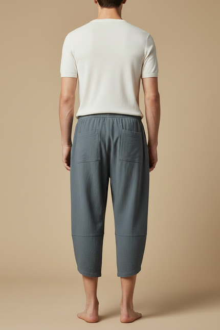Pantalon Chinois Homme Bleu Sarouel - Lin - vue 2