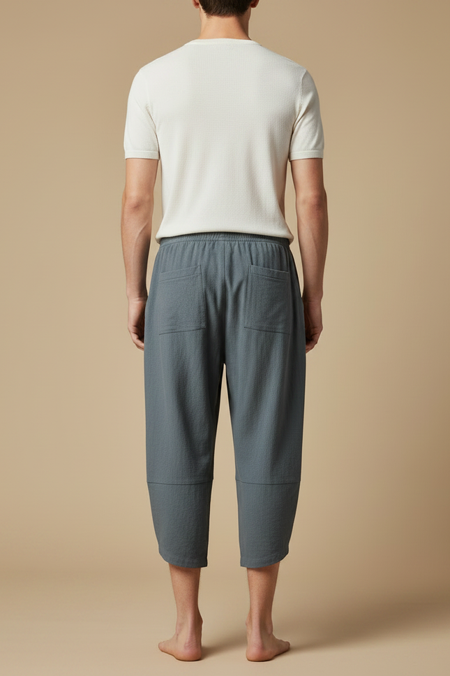 Pantalon Chinois Homme Bleu Sarouel - Lin - vue 2