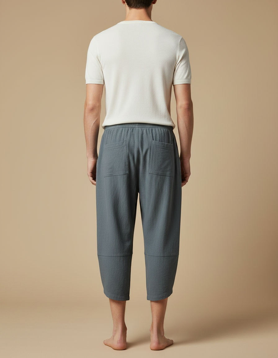 Pantalon Chinois Homme Bleu Sarouel - Lin - vue 2