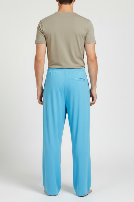 Pantalon Chinois Bleu Ciel Ample Fluide Unisexe - Polyester - vue 2