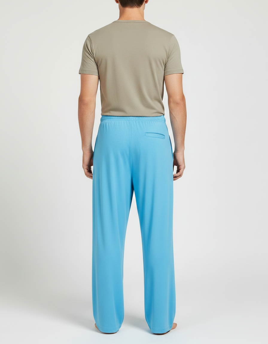 Pantalon Chinois Bleu Ciel Ample Fluide Unisexe - Polyester - vue 2