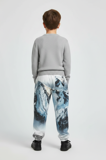 Pantalon Chinois Montagne Neige Imprimé Ample Jogger Garçon - Molleton - vue 2