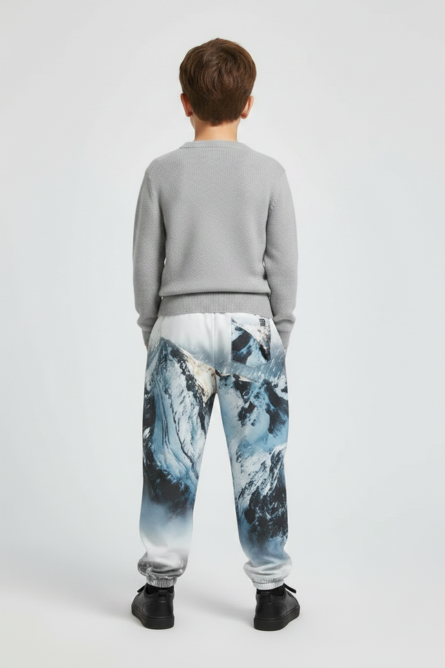 Pantalon Chinois Montagne Neige Imprimé Ample Jogger Garçon - Molleton - vue 2