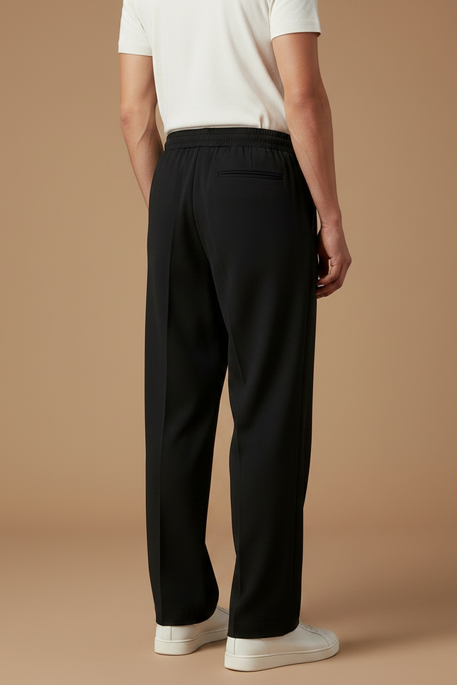 Pantalon Chinois Noir Ample Décontracté Cordon Homme - Polyester - vue 2