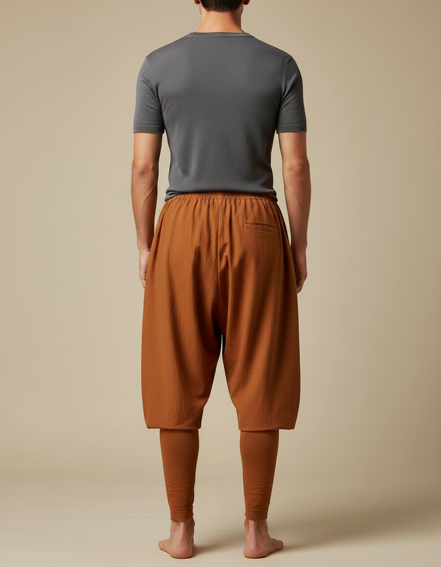 Pantalon Chinois Marron Ample Coton Homme Décontracté - vue 2