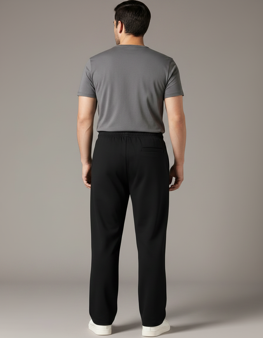 Pantalon Chinois Homme Noir Droit - Molleton - vue 2
