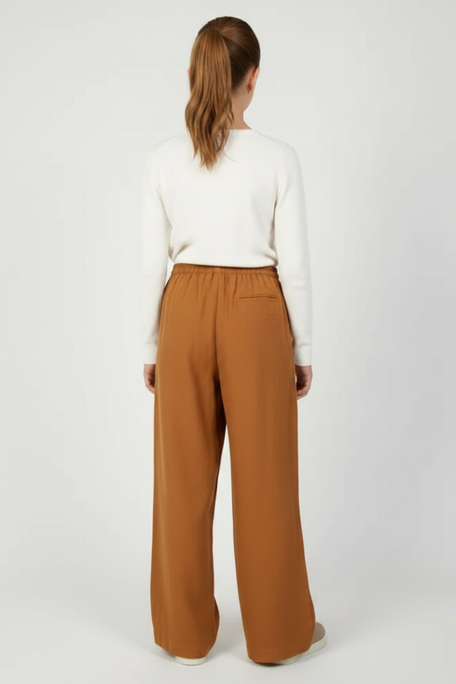 Pantalon Chinois Marron Ample Coton Enfant Décontracté - vue 2