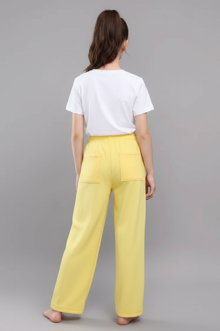 Pantalon Chinois Jaune Ample Décontracté Enfant - Molleton - vue 2