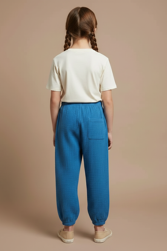 Pantalon Chinois Bleu Coton Ample Enfant - vue 2