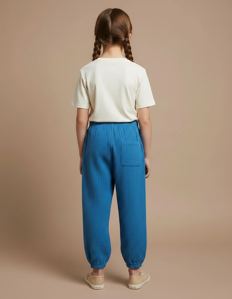 Pantalon Chinois Bleu Coton Ample Enfant - vue 2