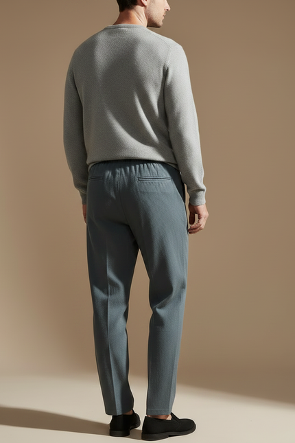 Pantalon Chinois Gris Décontracté Ample Coton Homme - vue 2
