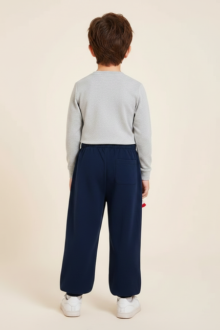 Pantalon Chinois Bleu Marine Ample Garçon Décontracté - Molleton - vue 2