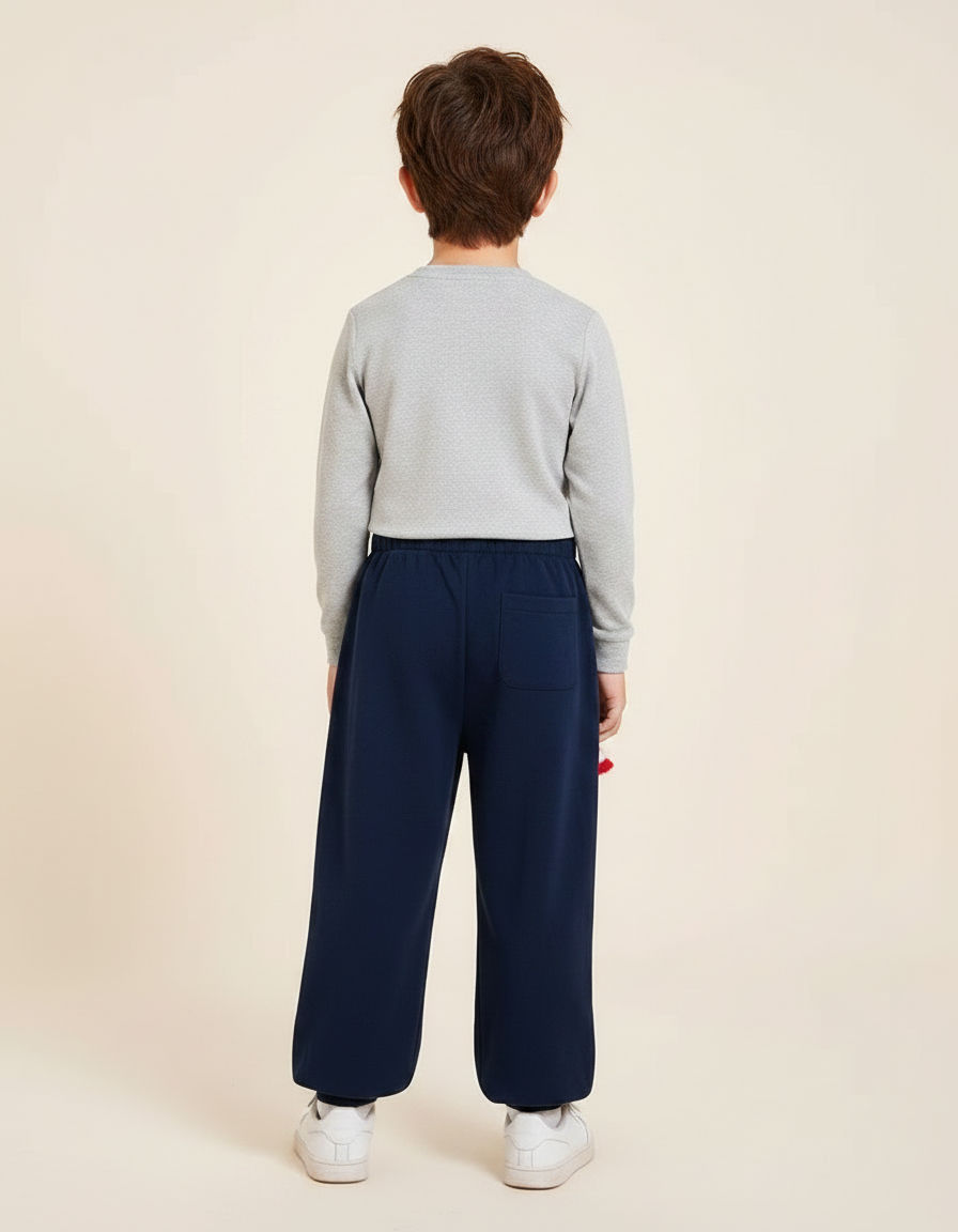 Pantalon Chinois Bleu Marine Ample Garçon Décontracté - Molleton - vue 2