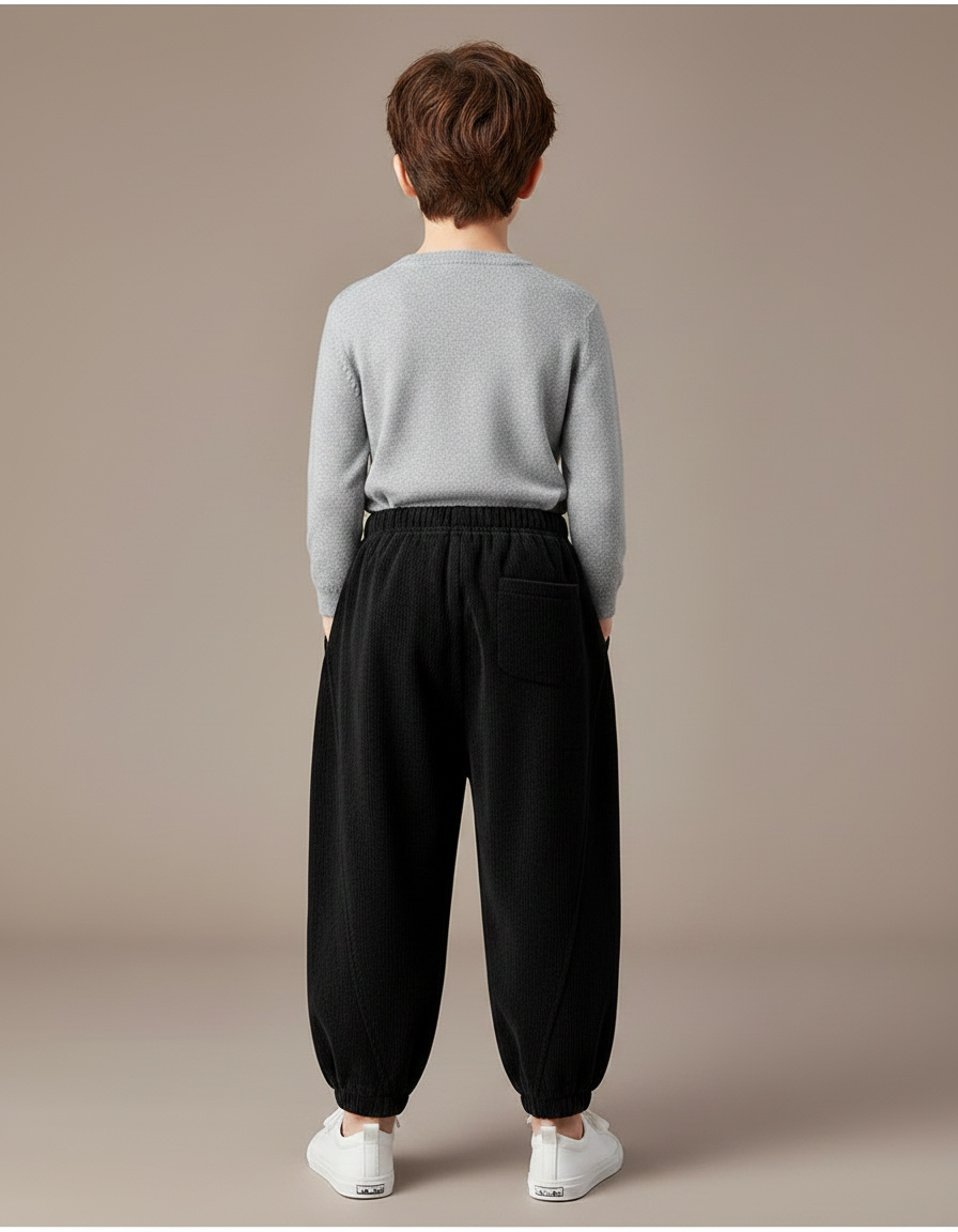 Pantalon Chinois Garçon Noir Sarouel Velours - Cordé - vue 2