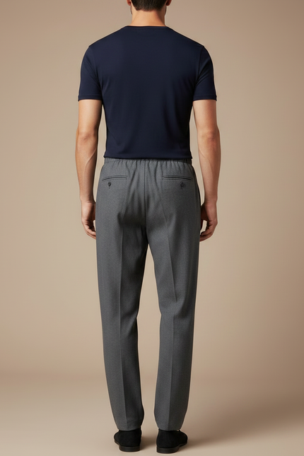Pantalon Chinois Gris Décontracté Élastique Homme - Gabardine - vue 2
