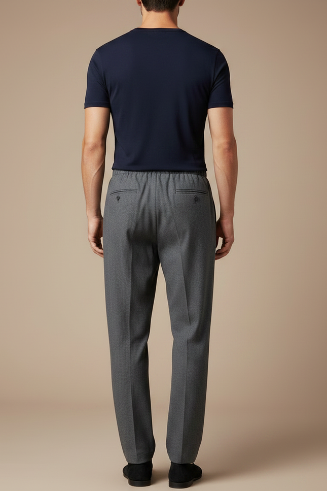 Pantalon Chinois Gris Décontracté Élastique Homme - Gabardine - vue 2