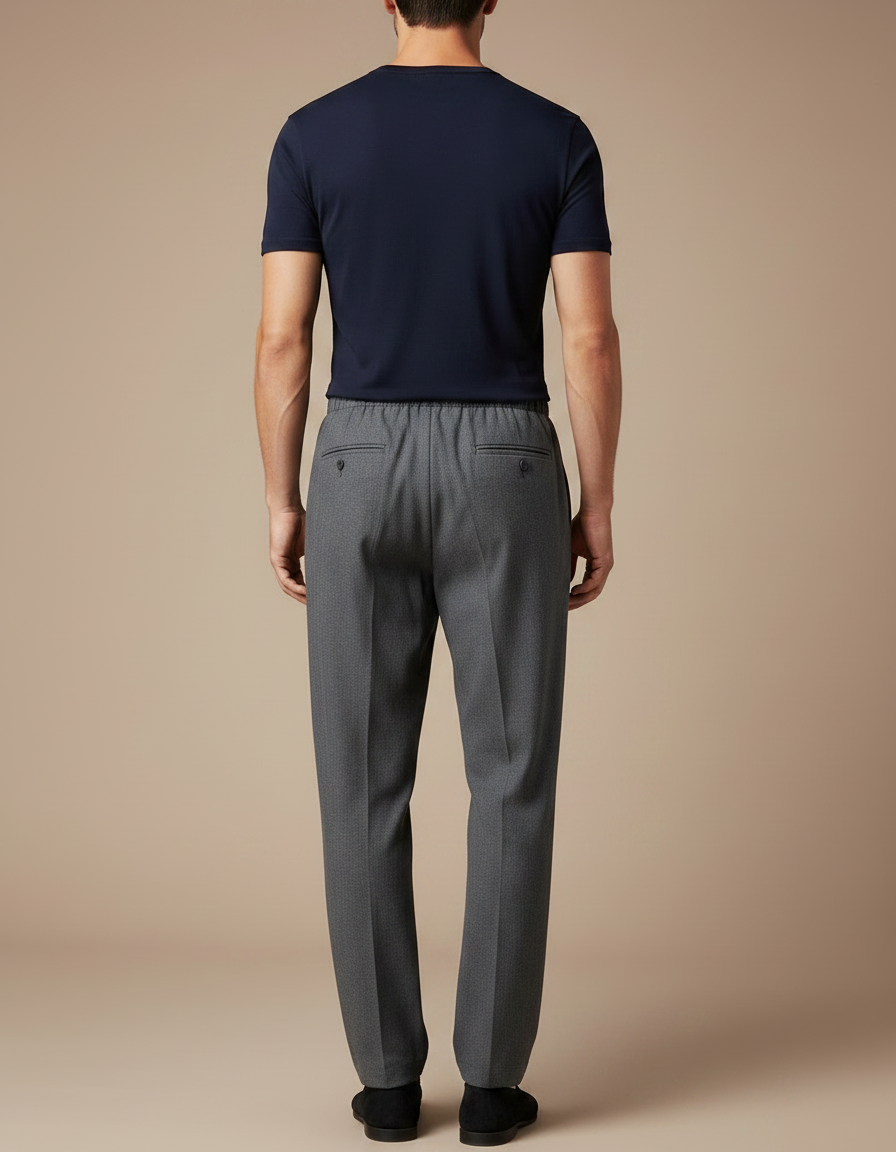 Pantalon Chinois Gris Décontracté Élastique Homme - Gabardine - vue 2