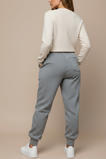 Pantalon Chinois Gris Dragon Molletonné Ample Décontracté - vue 2