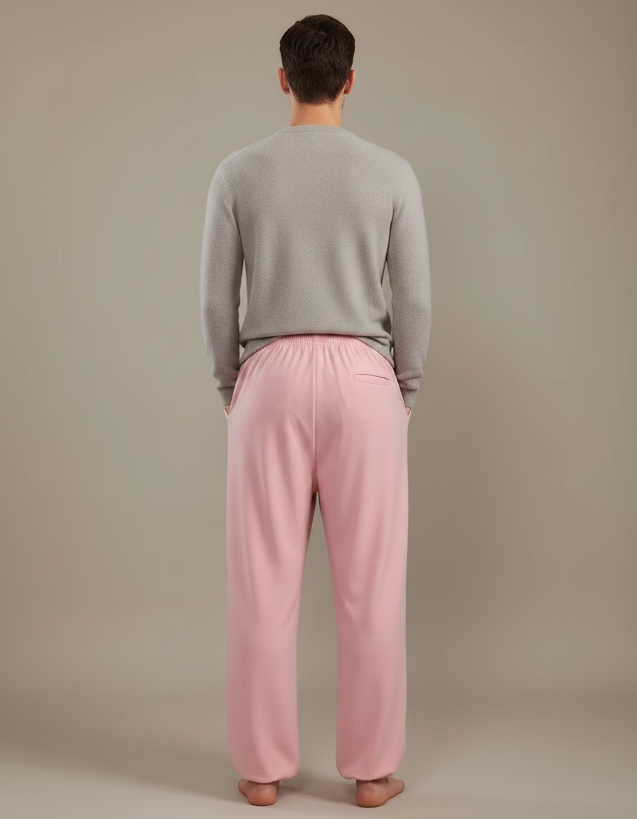 Pantalon Chinois Rose Ample Molletonné Confortable - vue 2