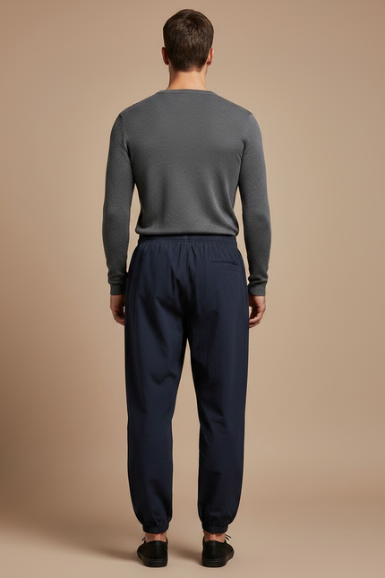 Pantalon Chinois Bleu Marine Ample Coton Homme - vue 2