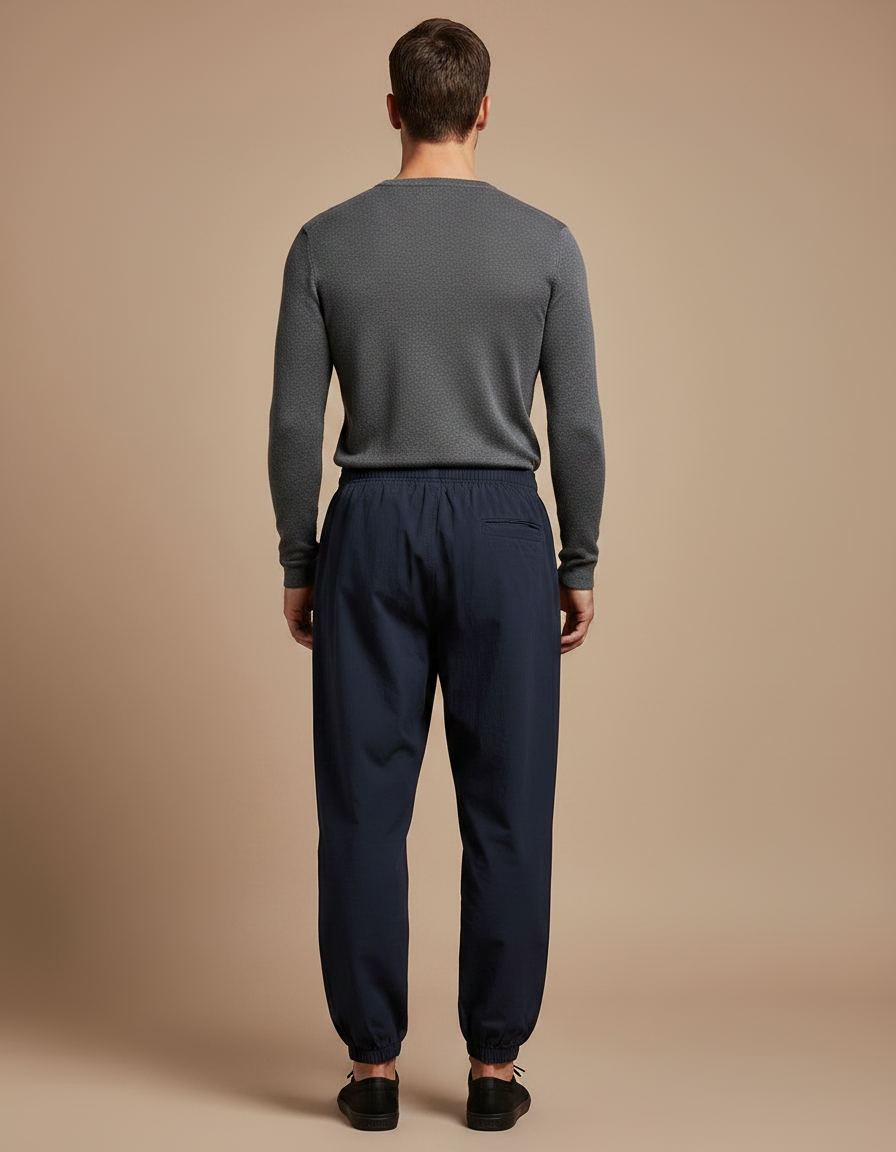 Pantalon Chinois Bleu Marine Ample Coton Homme - vue 2