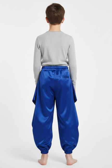 Pantalon Chinois Bleu Royal Satiné Ample Bouffant Enfant - vue 2