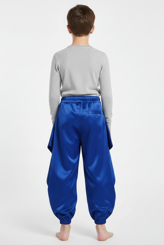 Pantalon Chinois Bleu Royal Satiné Ample Bouffant Enfant - vue 2