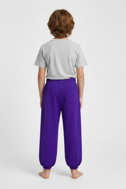 Pantalon Chinois Violet Ample Fluide Enfant - Molleton - vue 2