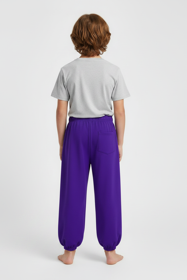 Pantalon Chinois Violet Ample Fluide Enfant - Molleton - vue 2