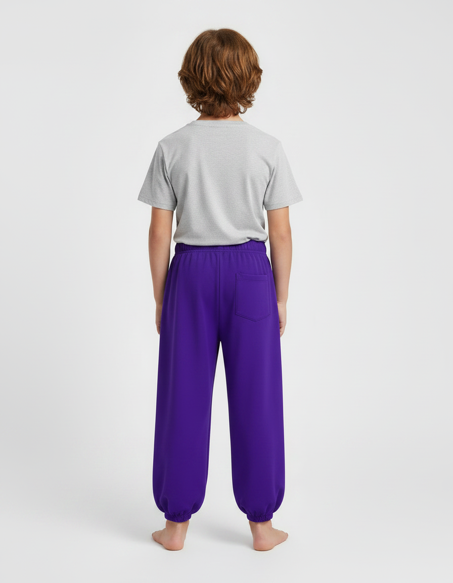 Pantalon Chinois Violet Ample Fluide Enfant - Molleton - vue 2