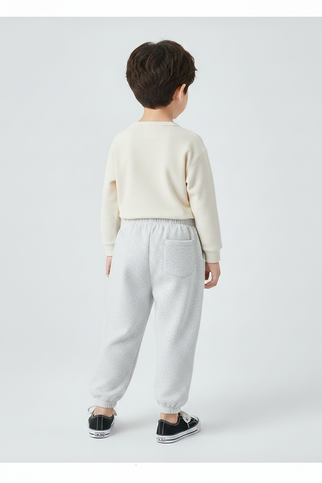 Pantalon Chinois Gris Décontracté Coton Élastique Enfant - Molleton - vue 2