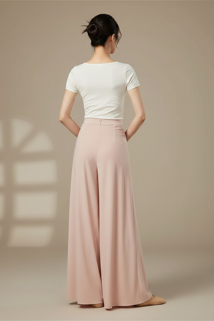 Pantalon Chinois Rose Fluide Ample Élégant Femme - Viscose - vue 2