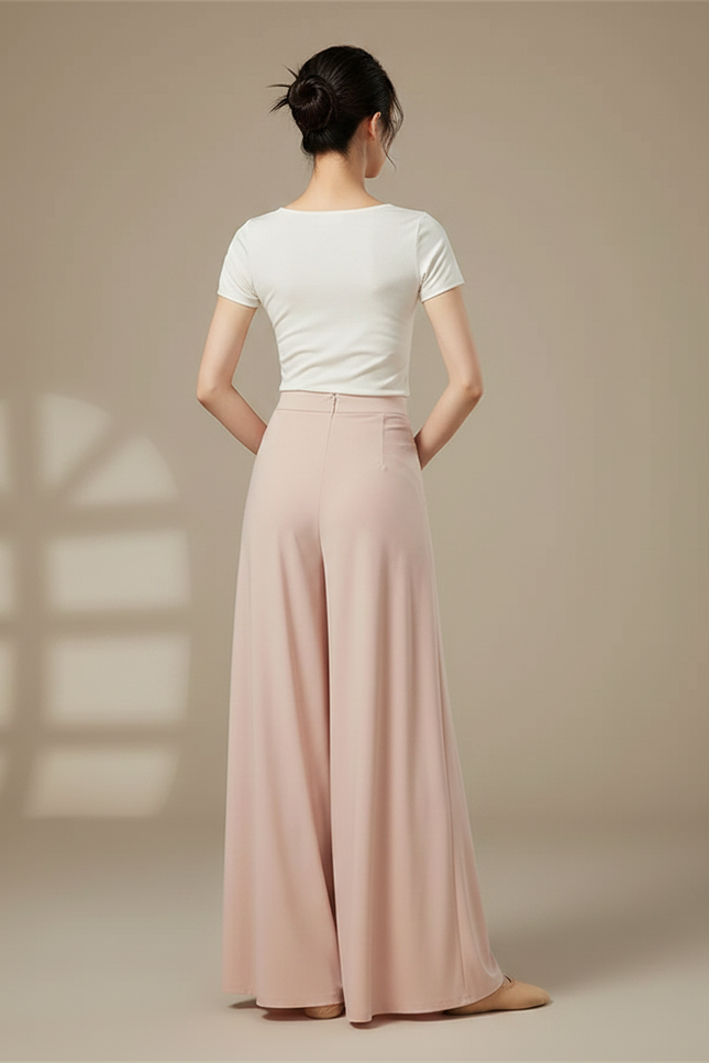 Pantalon Chinois Rose Fluide Ample Élégant Femme - Viscose - vue 2